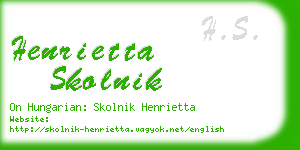 henrietta skolnik business card